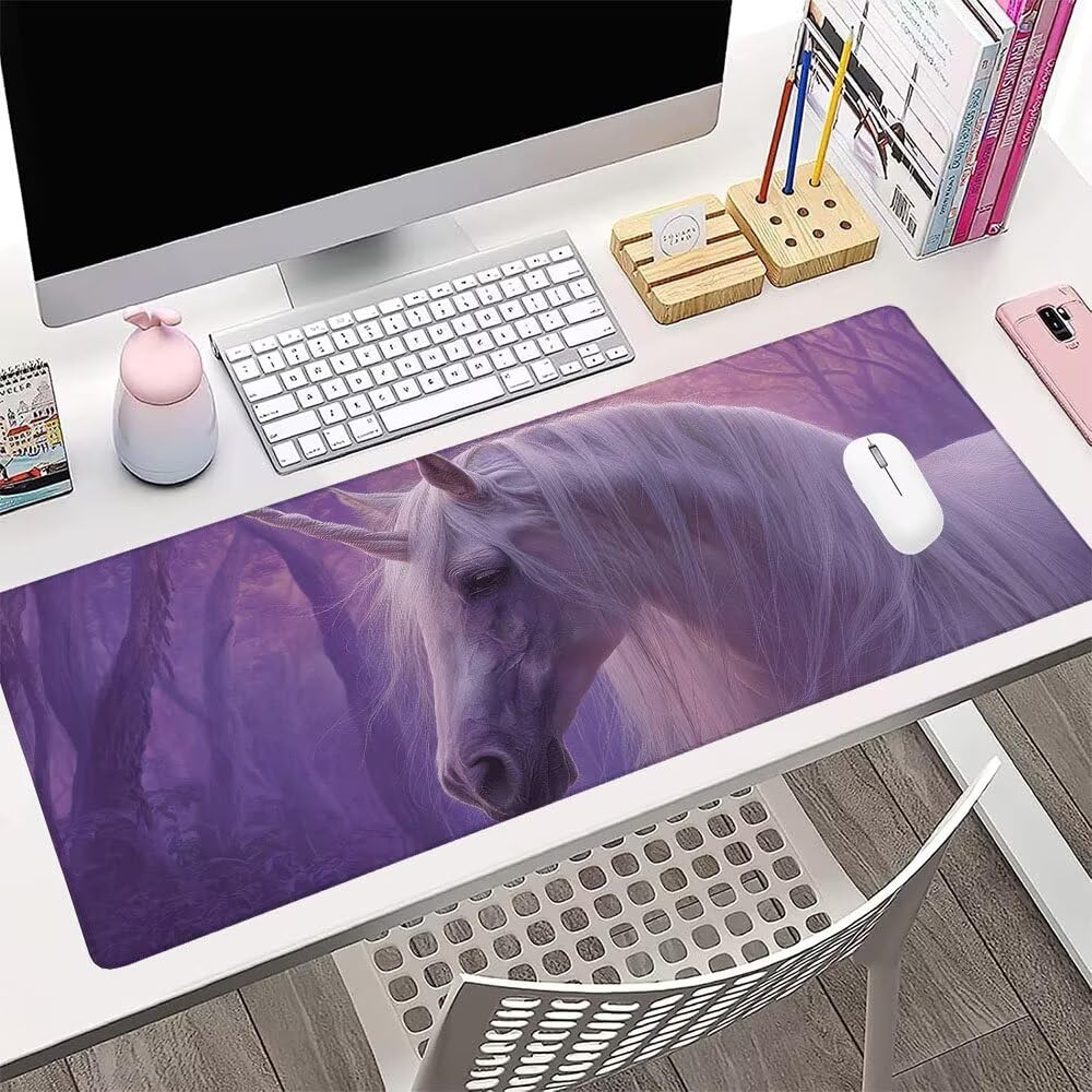 Alfombrilla de Mouse para Juegos, Viola, XXL, Antideslizante, Impermeable, Diseño de animale, Extendido, Grande, 1200x600x3mm, para PC, Laptop, Ufficio, Famiglia d-976