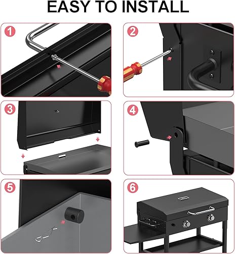 Miniatura 5 de BMMXBI Tapa con bisagras para Blackstone de 36 pulgadas, tapa de repuesto para parrilla Blackstone 1554 1863, accesorios de estación de cocina