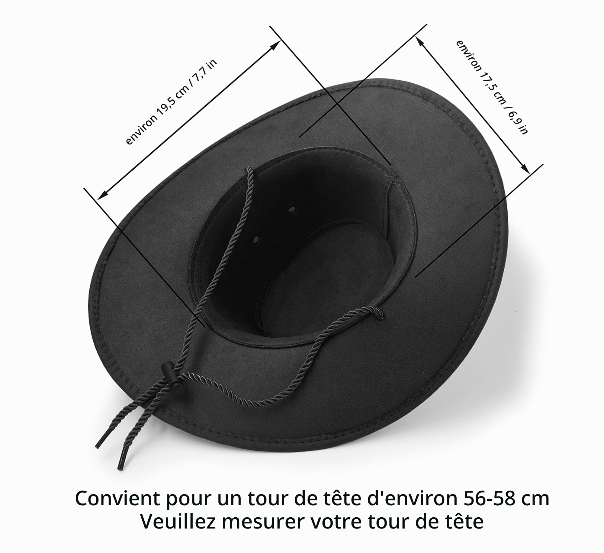 UltraKey Chapeau de Cow-Boy, Chapeau de Soleil Faux Feutre en Daim Bonnet de Voyage Ouest Chapeau Extérieur Protection du Soleil