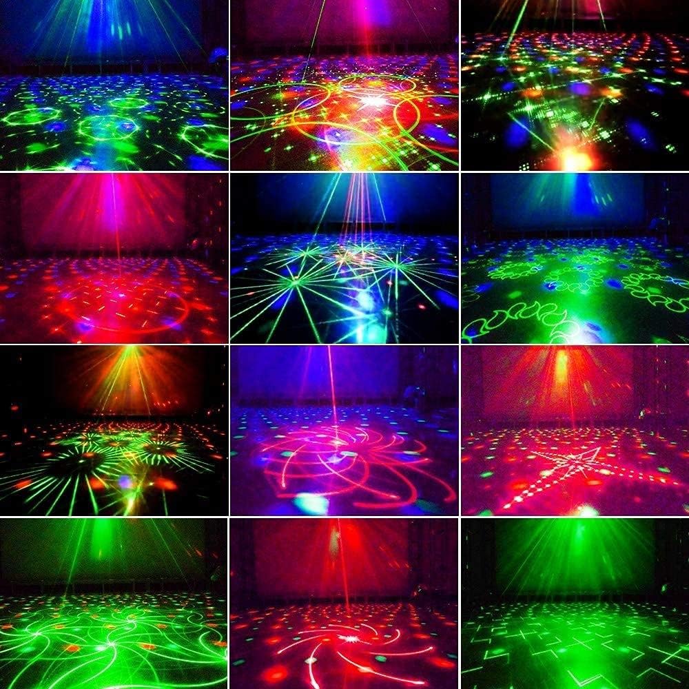 Led Stage Lights with Remote Controland Sound Activated 90 Patterns DJ Light Disco Ball Lights for Home Dance Kids Gift Birth Wedding Ktv Bar