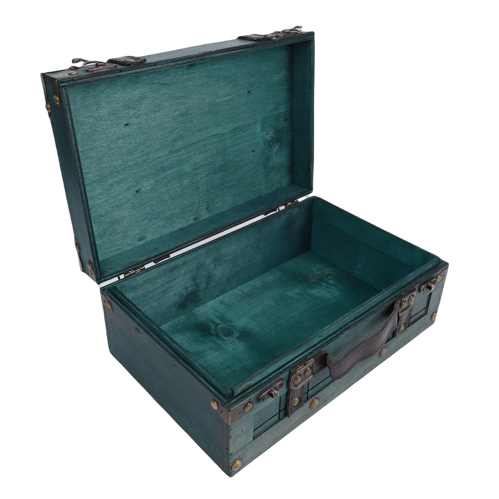 LICAEVEY Vintage Cassapanca in Legno Retrò con Coperchio (1624C-01 Green)