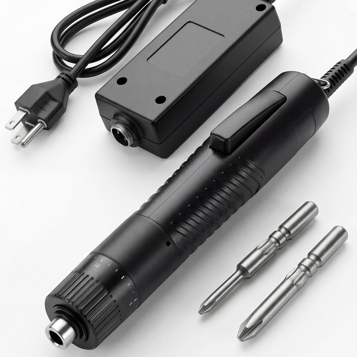 Electric Screwdriver, Adjustable Torque Screwdriver, 36W 1100RPM Mini Power Screwdriver Set, 0.05-1.47 N·m, 5mm Hex Bits, One-Button Start, for Furniture Assembly, Electronics Repair, DIY