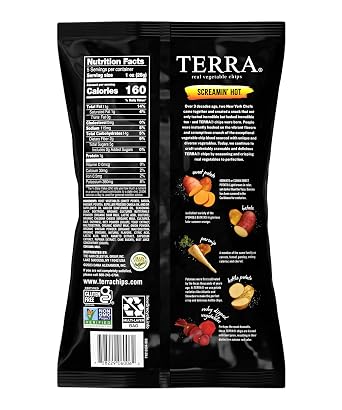 Terra Chips Screamin' Hot Vegetable Chips, 5 oz (Pack of 12)