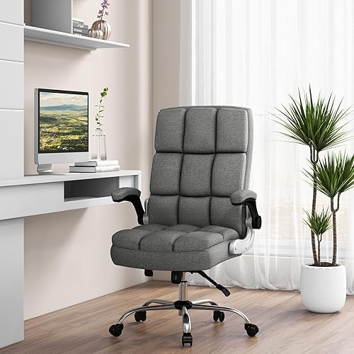 Miniatura 2 de POWERSTONE Silla de oficina grande y alta, 400 libras, silla ergonómica de escritorio ejecutiva con respaldo alto con brazos abatibles y cojín