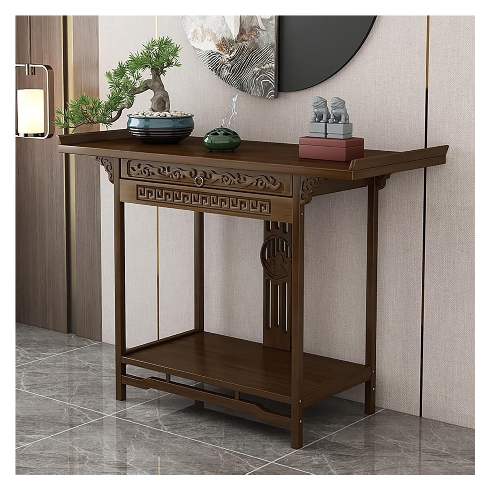 Banc de prière bouddhiste table de méditation basse autel bouddha 80cm