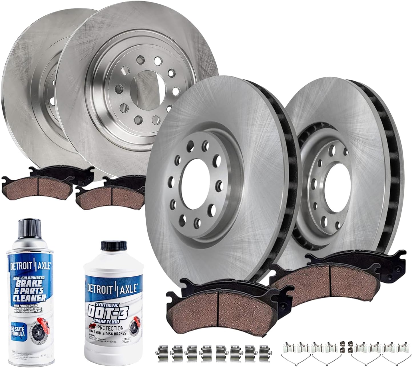 10pc Front & Rear Disc Rotors and Ceramic Brake Pads Kit