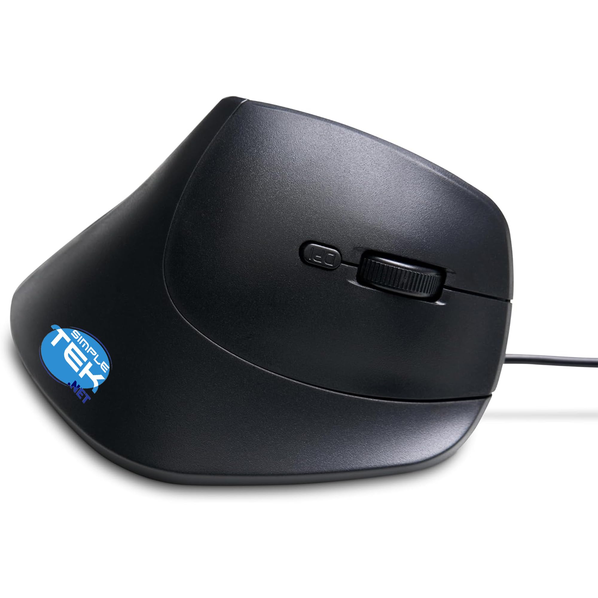 SIMPLETEK - Ergonomiczna mysz pionowa przewodowa USB - Regulowany czujnik DPI 1200-3600 - Konstrukcja Anti-Grip - Kabel 1,6 m
