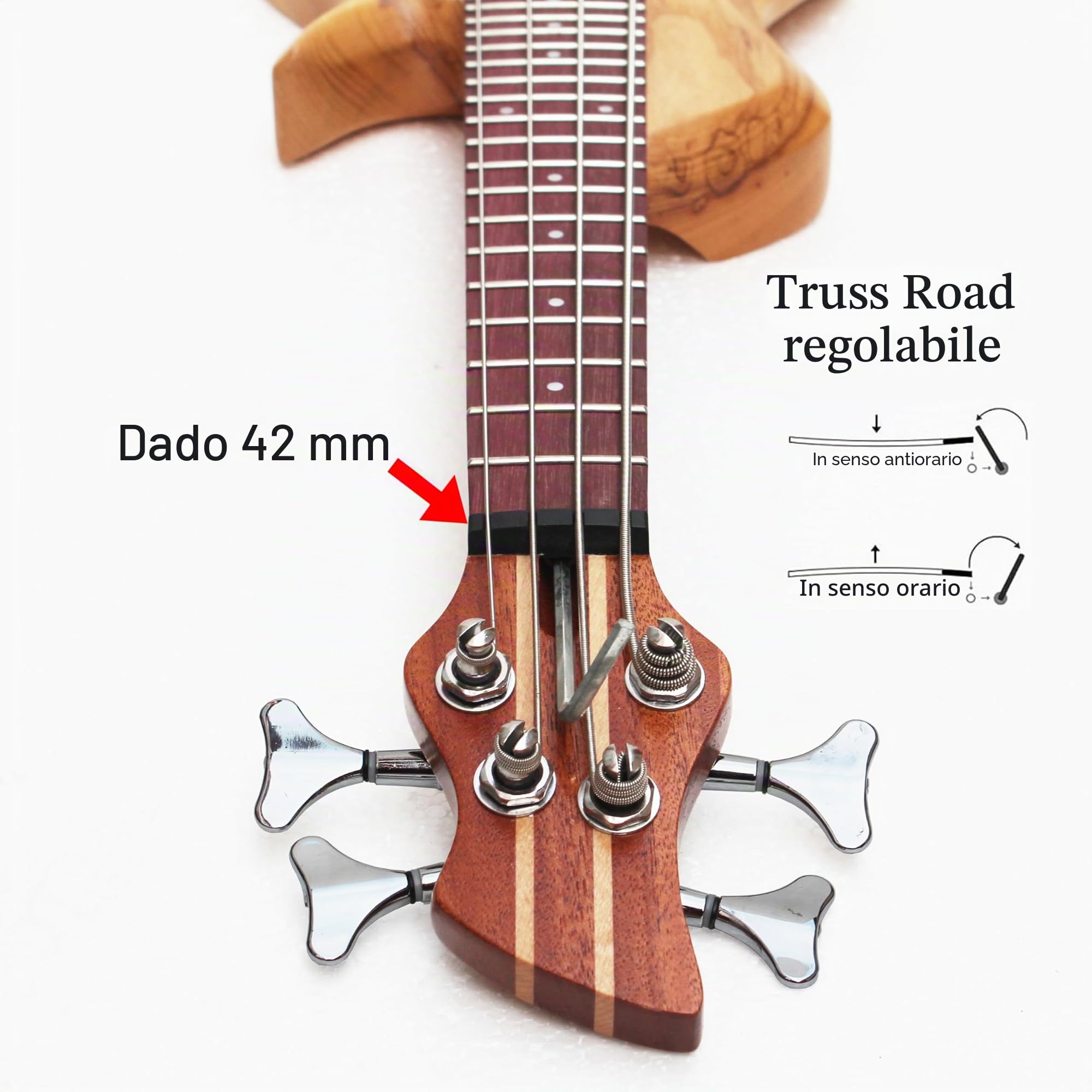 Batking Mini Basso Elettrico, Viaggio Ubass 4 Corde, Fretted Ukelele Basso con Gig bag