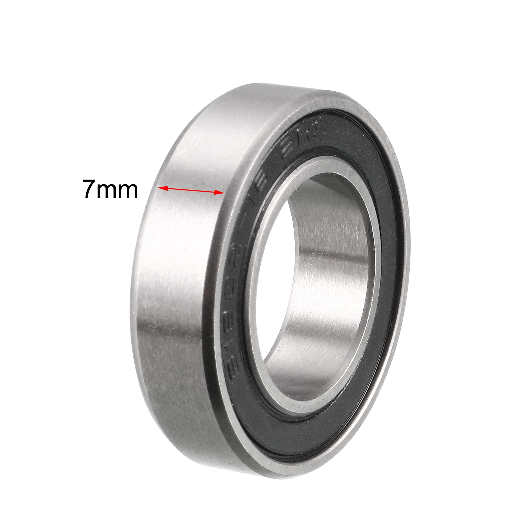 sourcing map 2 sztuki podwójnie uszczelnione łożyska kulkowe rowkowe 16287-2RS Z2 16 mm x 28 mm x 7 mm stal chromowa łożyska kulkowe do deskorolki