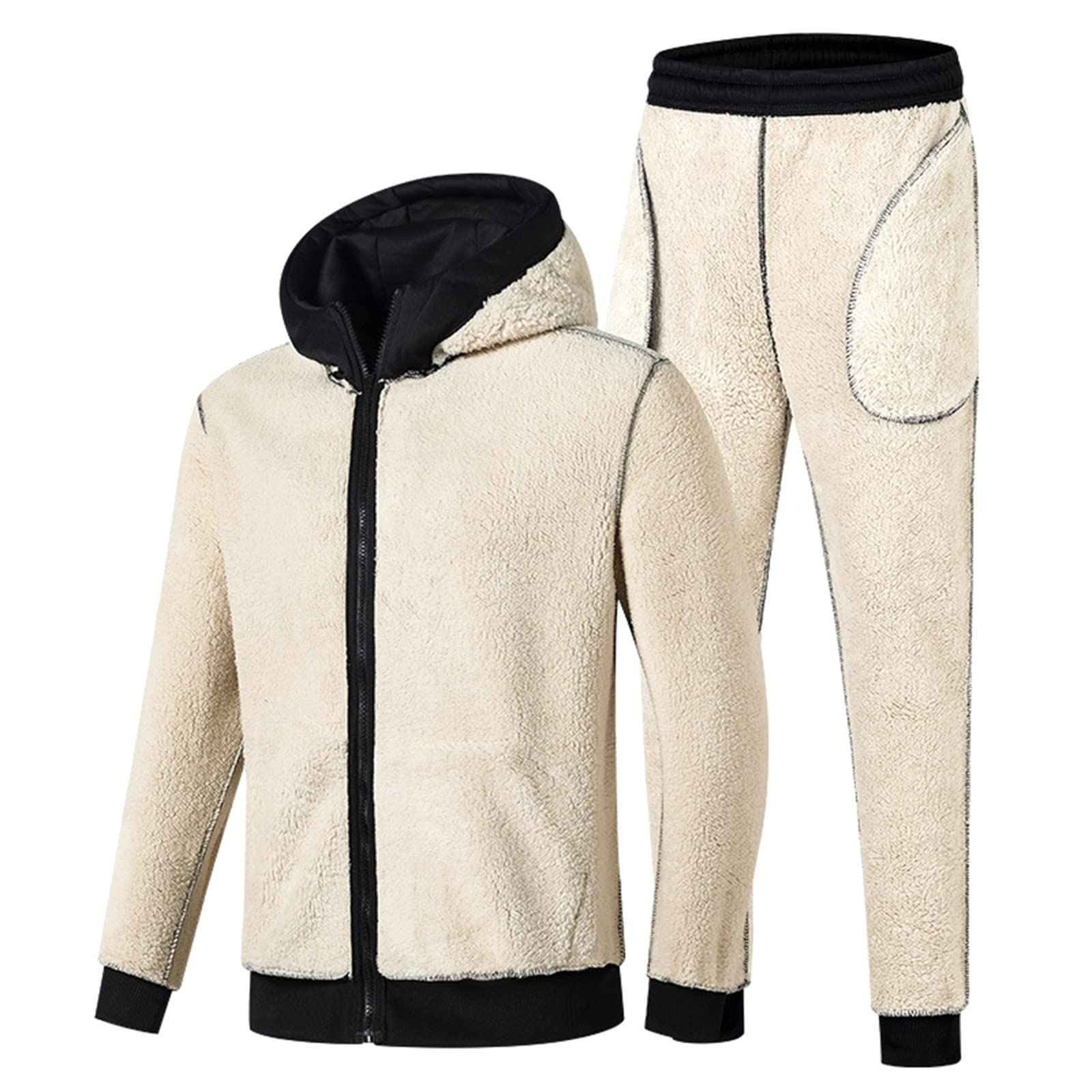 Chandal De Jogging Para Hombre Tracksuit Hombre Casual Felpa Traje dos Piezas Bolsillo Cremallera Sudadera Capucha Cordón Conjunto Pantalones Chaqueta Invierno