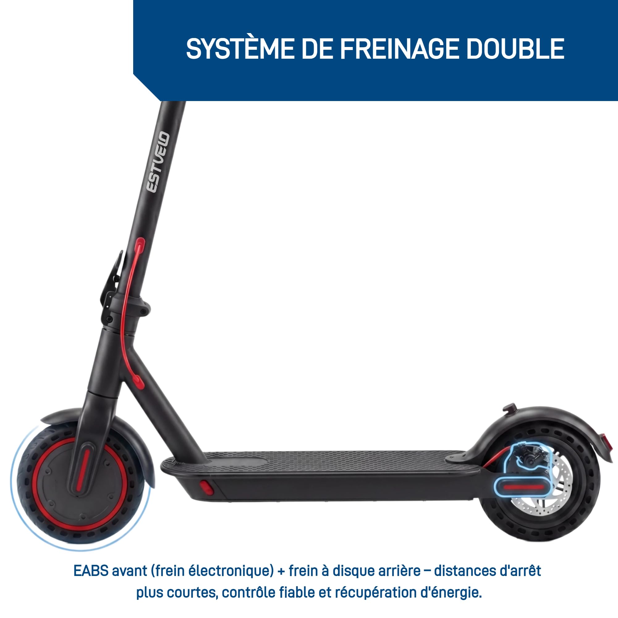 Trottinette Électrique Adulte 25 km/h, Autonomie 20-45 km, Pneus 8,5/10" Air ou Plein, Pliable Double Suspension Freinage EDPM