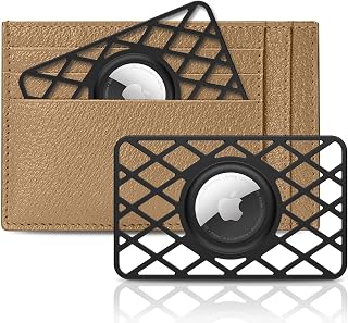 SUPFINE 2 Pcs Airtag Wallet Case,Slim Card Case Holder for Airtag,0.1 inch Thickness Ultra Thin Air tag Holder for Purse, Handbag, Backpack Wallet (Black)