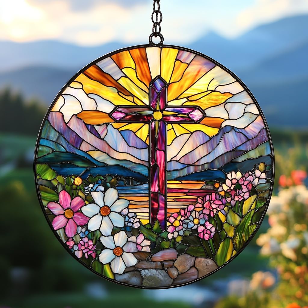 Rainbow Wing Angel Acrylic Suncatcher Stained Glass Effect Window Car Hanging Christmas Ornament Indoor Outdoor Decor Garden Sun Catcher Panel for Angel Lover for Women Mom Grandma