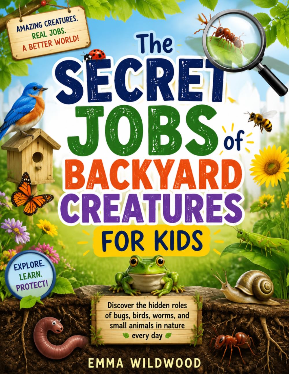 The Secret Jobs of Backyard Creatures For Kids: Discover the hidden roles of bugs, birds, worms, and small animals in nature