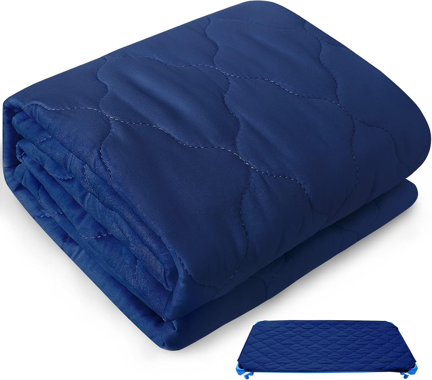 Cot Sheet for Standard Size Daycare/Pre-School Cot Kids Nap Mat Sheet 23" x 51", Children’s Naptime Cot Sheet Padded Cover, Breathable Nap Mat Cover for Boys and Girls, Navy