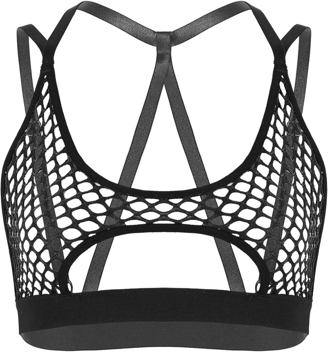 Shinsto Women's Mesh See Through Bra Tops Sheer Fishnet Bralette Sexy Tank Top Vest