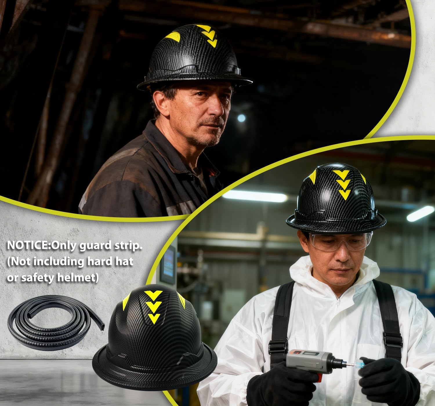 Full Brim Hard Hat Edge Protection Strip Guard Strip 36.6in Hard Hat Accessories for Hat Protection Not Including Hardhat
