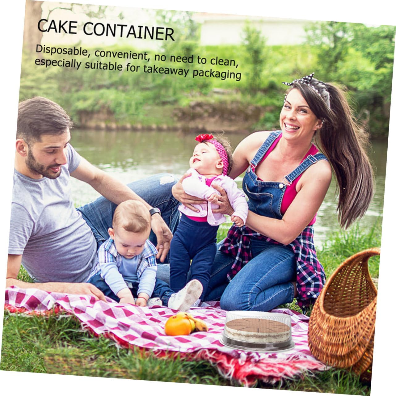 STOBAZA 8 Inch Round Cake Display Boxes Plastic Cake Bakery Boxes Lids Carrier Cake Containers