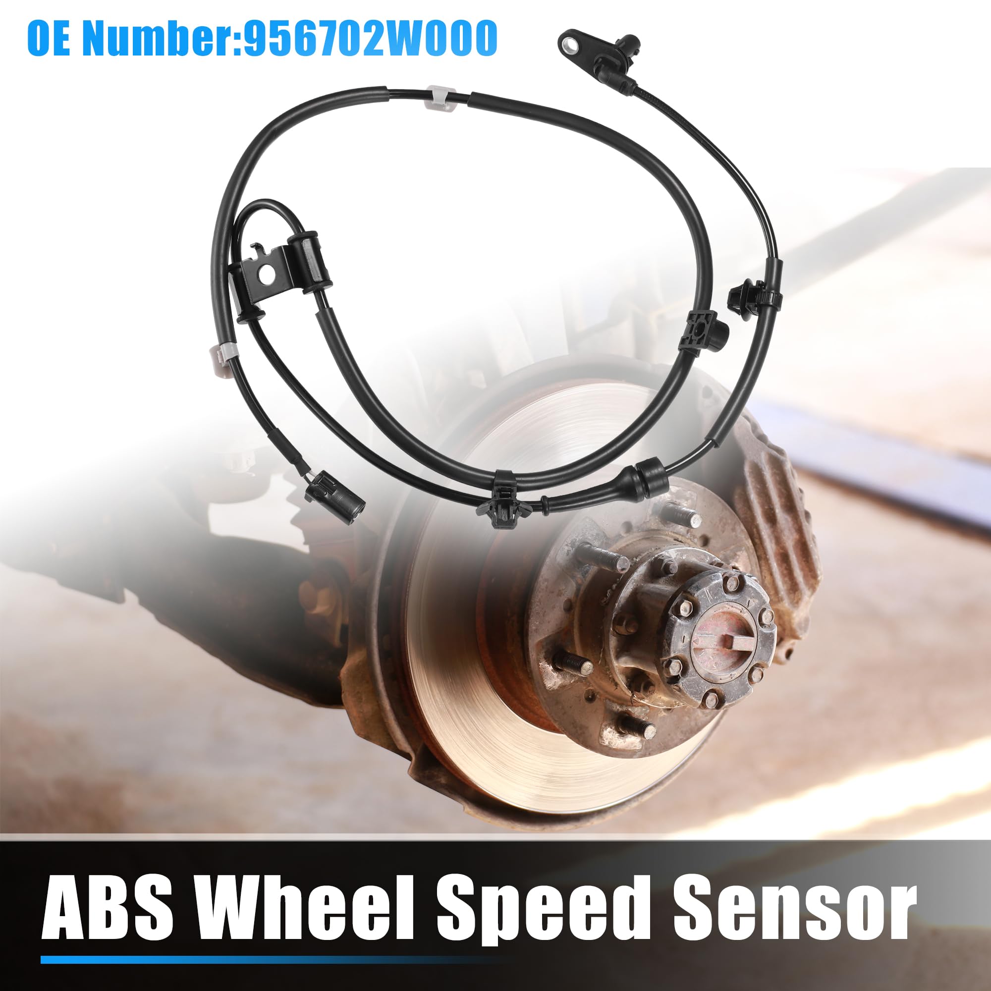 QUARKZMAN Capteur De Vitesse De Roue Abs Pour Hyundai Santa Fe 13-19 | Avant Gauche, Pour Hyundai Santa Fe Sport 2013-2018 & XL 2019, OE: 956702W000, Matériau: Plastique & Métal, Couleur: Noir