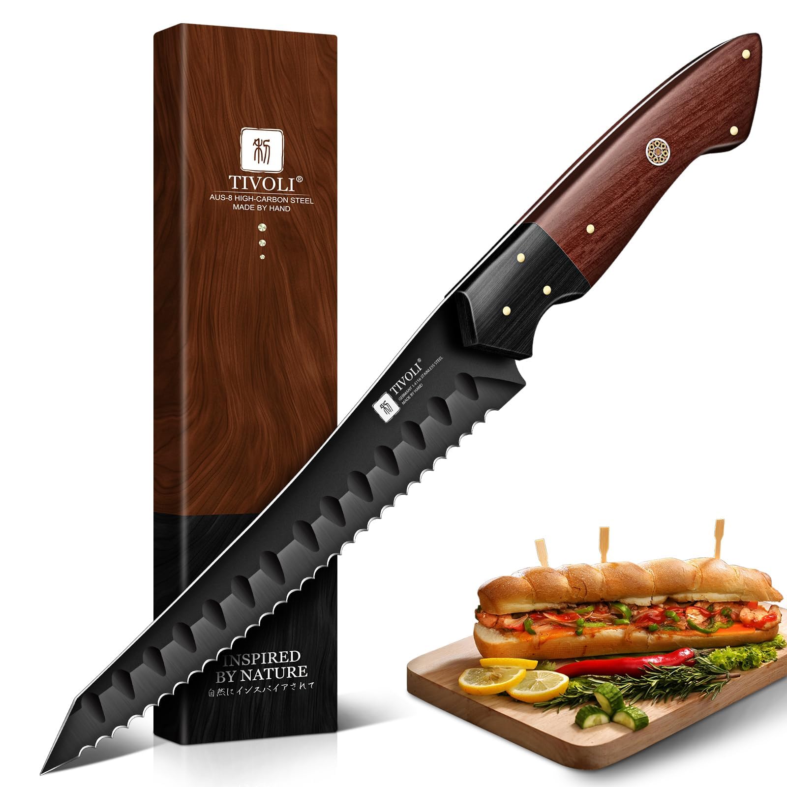 TIVOLI Kitchen Knife Set - 3 Piece Chef's Knife Set -9