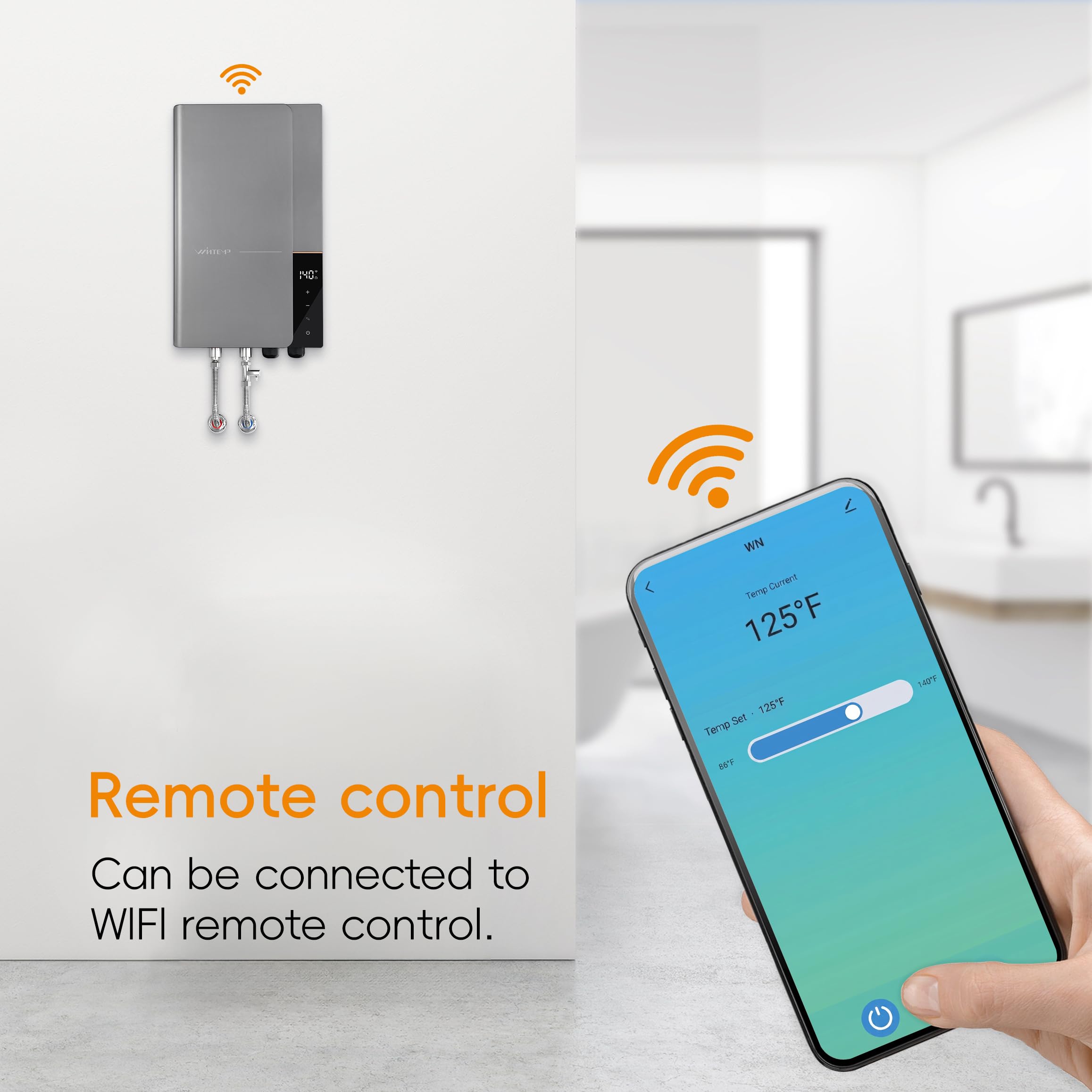 WINTMP Scaldabagno elettrico senza serbatoio 18 kW 240 V su richiesta Scaldabagno istantaneo senza fine, autoregolante, visualizzazione LED della temperatura, doccia residenziale in tutta la casa,