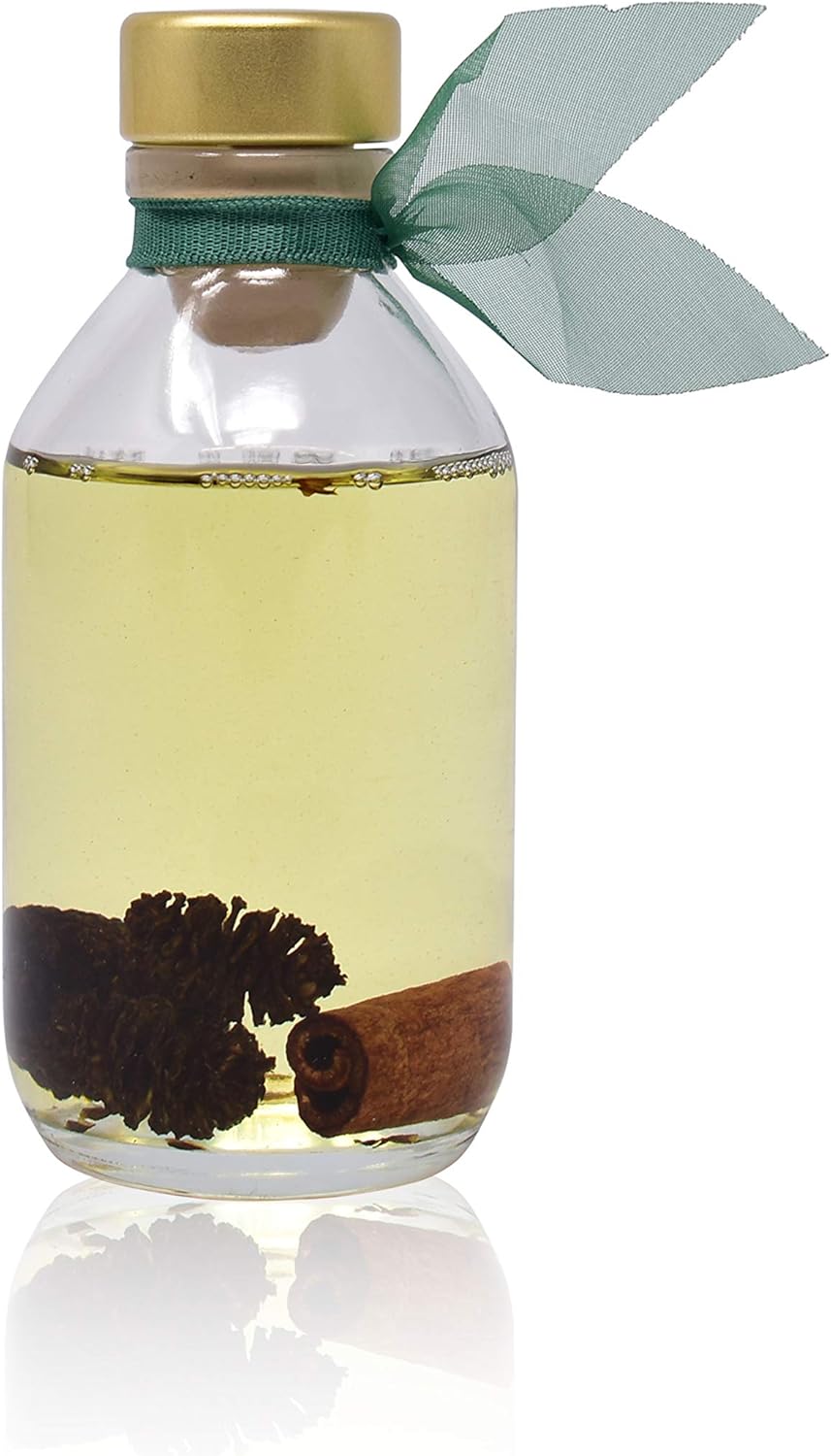 LOVSPA Cinnamon Pinecones Reed Diffuser Refill, 4 oz, Bundle with Cinnamon Pinecones Reed Diffuser Set - Made with Essential Oils in The USA