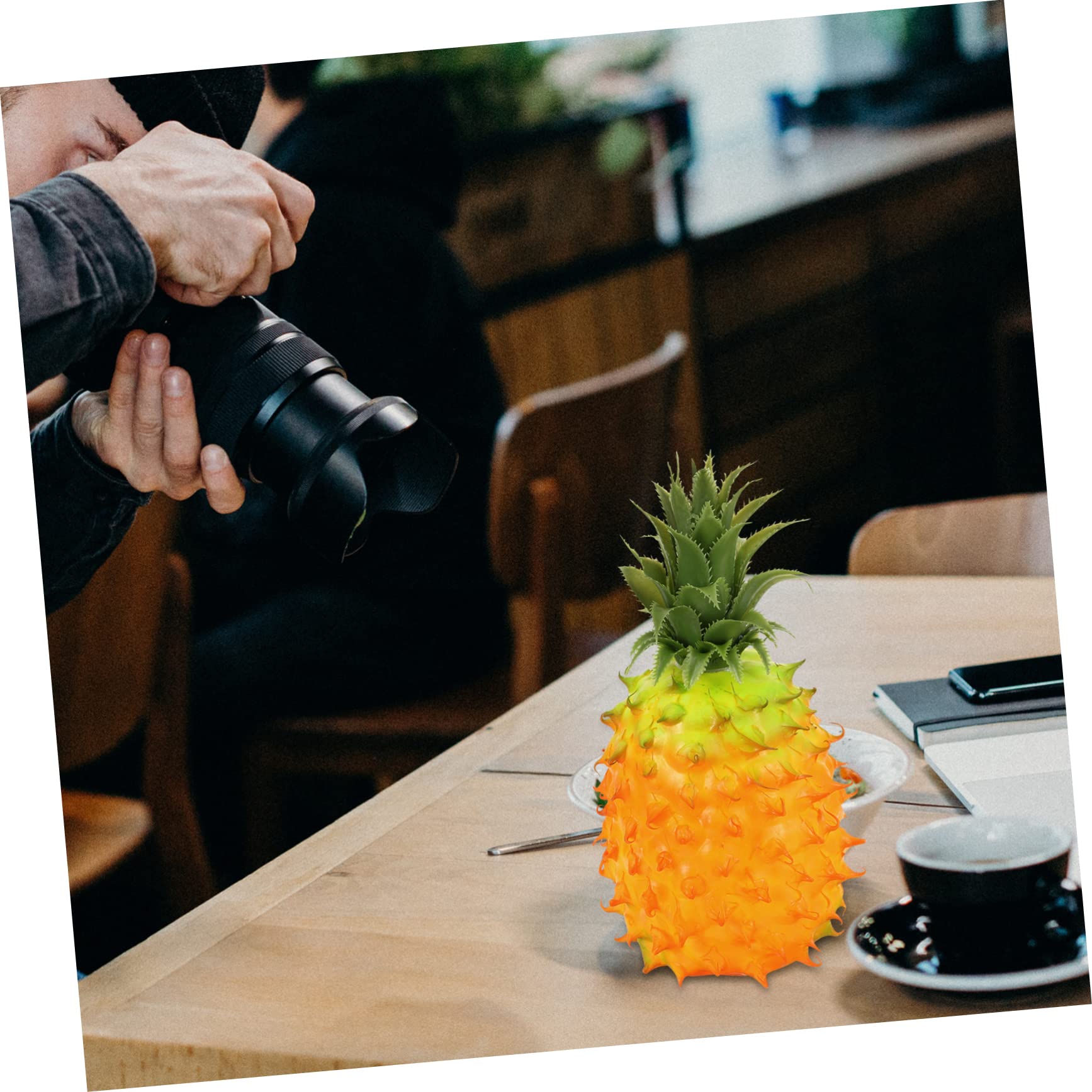 Zerodeko Modelo de Piña Artificial Realista de PU y Espuma para Hogar