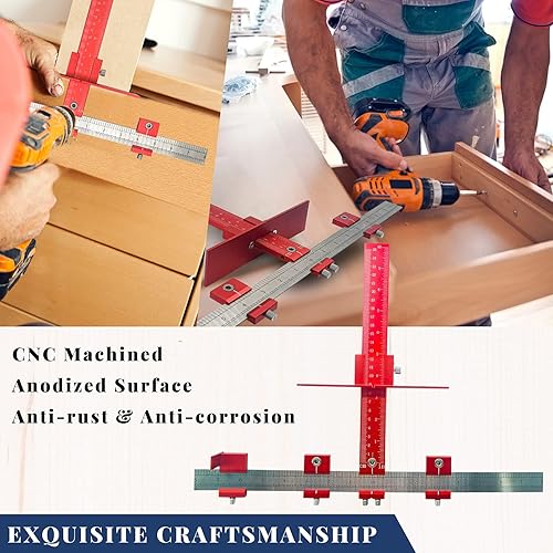 Miniatura 4 de Plantilla de manija de gabinete, plantilla de perforación de agujeros para instalación de tirones, perillas/manijas en la puerta y el cajón del