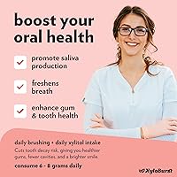 Vista 4 de XyloBurst Goma de mascar de xilitol Sin azúcar, sin gluten, apto para dieta cetogénica, sin aspartamo, goma de mascar para la salud bucal Canela