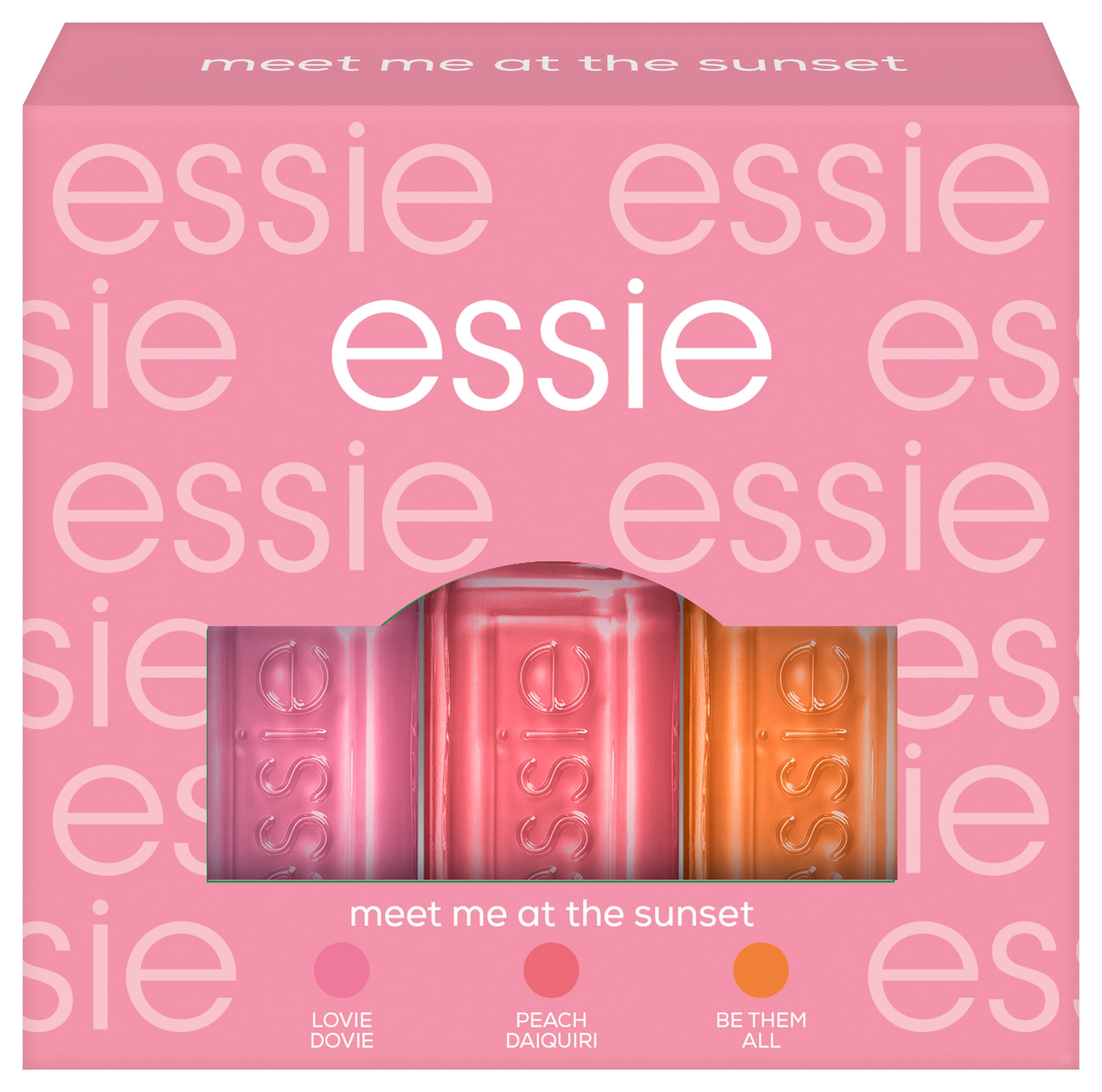 Essie Lovie Dovie Nagellack-Set Meet Me At The Sunset, 3 Mini-Nagellacke Für Farbintensive Fingernägel