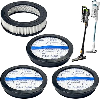 مرشحات الفراغ متوافقة مع المكانس الكهربائية Eureka NEC285GR وNEC280TL و3 عبوات من مرشحات Flet وعبوة واحدة من مرشحات HEPA