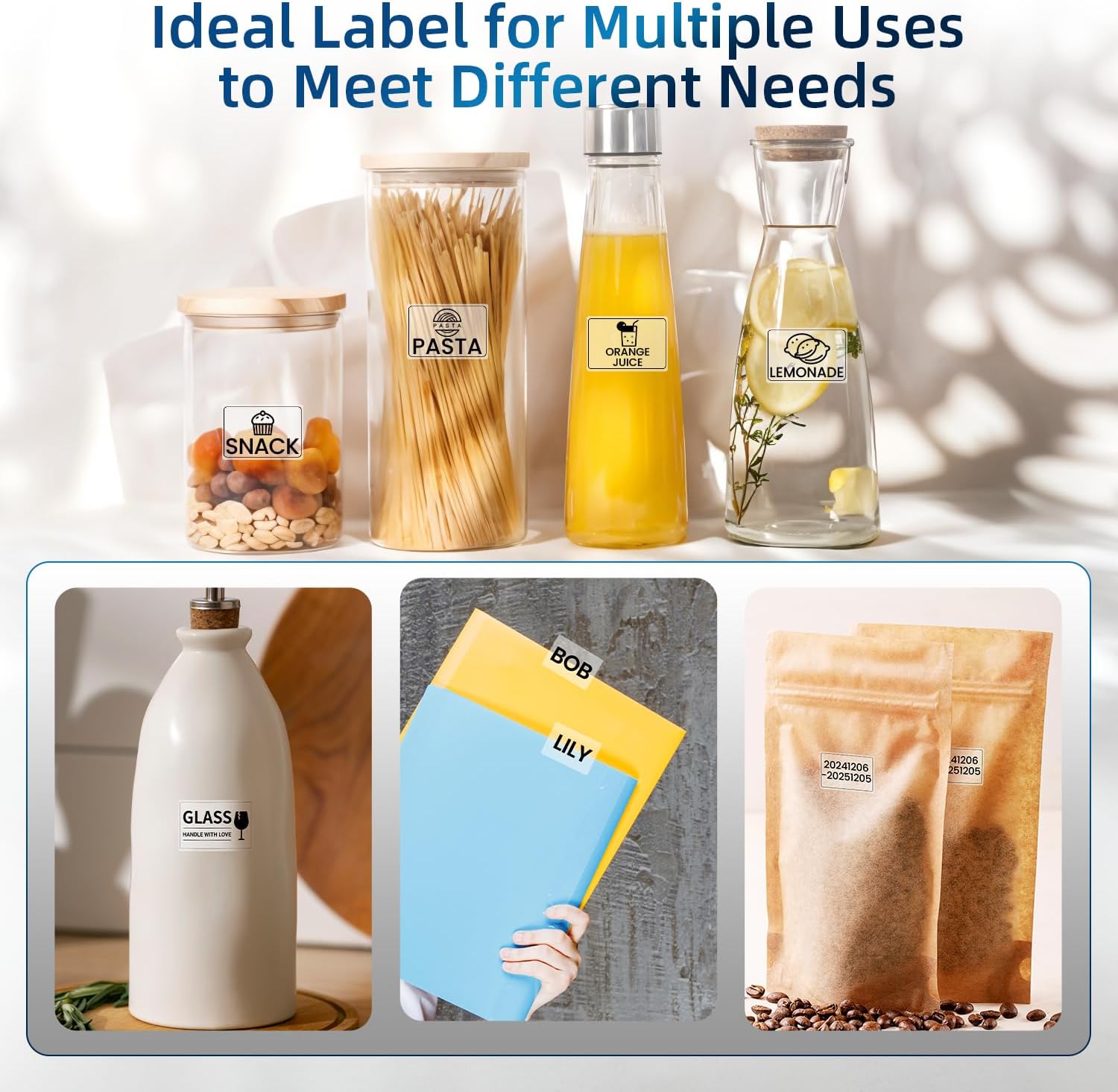 Phomemo Transparent Thermal Labels, 1.57" x 2.36" (40x60mm), Self-Adhesive Thermal Printer Paper, 130 Labels/Roll, for Phomemo M110/M220/M120/M150/M250 Label Printer, Clear - Image 6