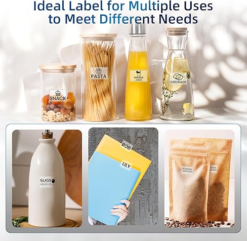 Miniatura 7 de Phomemo Papel de etiqueta térmica transparente, 1.57 x 1.18 pulgadas, 230 etiquetasrollo, redondo, multiusos, transparente