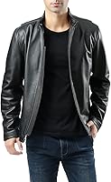 Vista 2 de BGSD Chaqueta de cuero para motocicleta urbana para hombre