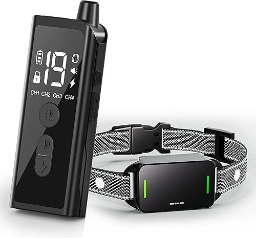 Collar de choque para perros, collar eléctrico de entrenamiento para perros de 3300 pies con control remoto, 3 modos de entrenamiento y 4 canales,