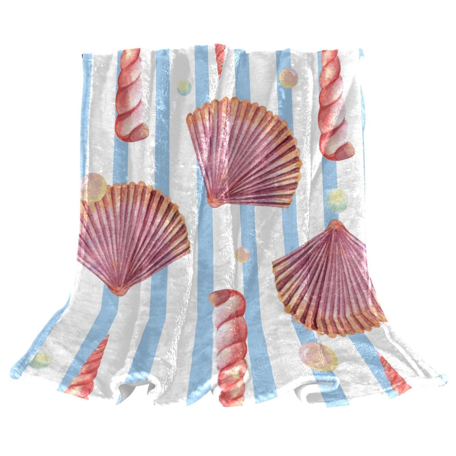 Couverture de canapé coquillage marine polaire douce pour soirées cocooning au salon