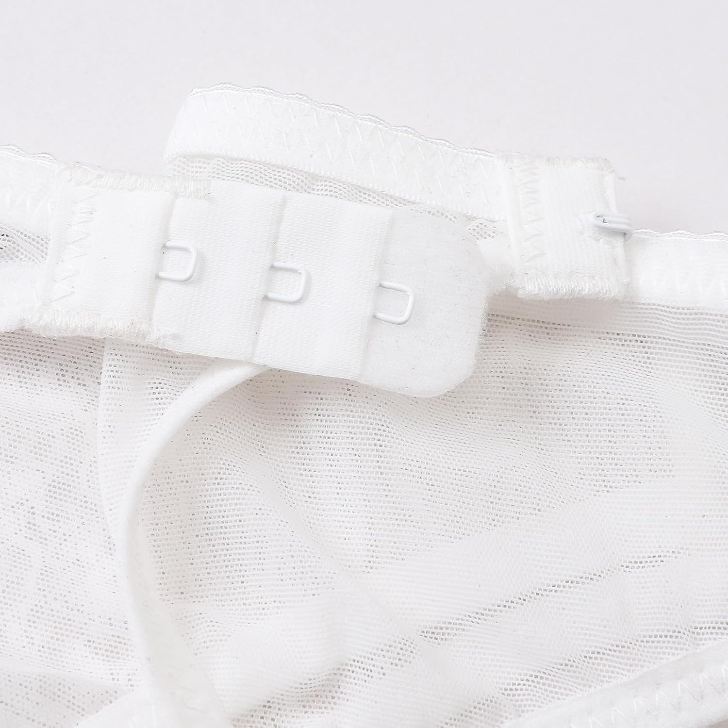 Lace Garter Belt with Metal Clips, Black Mesh Suspender Belt for Thigh Highs, 4 Straps - Image 5