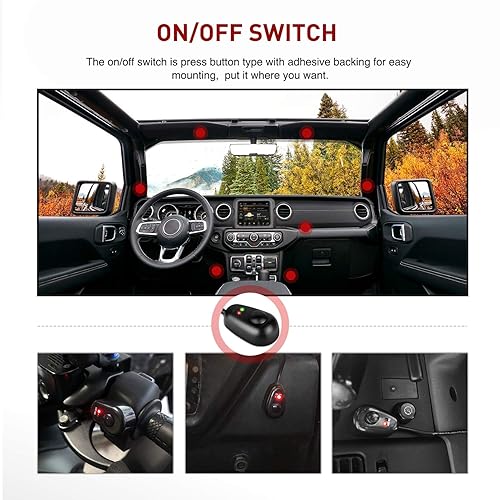 Miniatura 7 de Barra de luz LED Nilight. arnés de cableado, kit de 12V, interruptor basculante, láser de 5pines, interruptor de encendido y apagado impermeable,