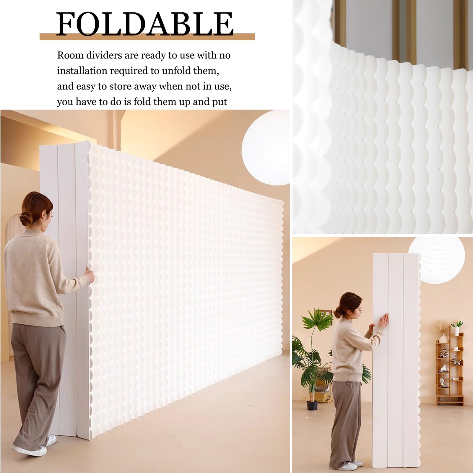 Biombo Separador Divisor de habitación moderno, partición de pared de papel engrosado independiente para oficina en casa, divisores de pared de partición de habitación portátiles pantallas de privacid