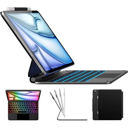 typecase Edge Keyboard Case for iPad Air 11-inch(M4/M3/M2, 2026/2025/2024), iPad Pro 11-inch(4th/3rd/2nd/1st Gen) & iPad Air 10.9-inch 5/4th Gen, Multi-Touch Trackpad, 11-Color Backlight, Black