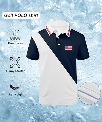 ZITY Golf Polo Shirts for Men Short Sleeve UPF 50+ Athletic Tennis T-Shirt