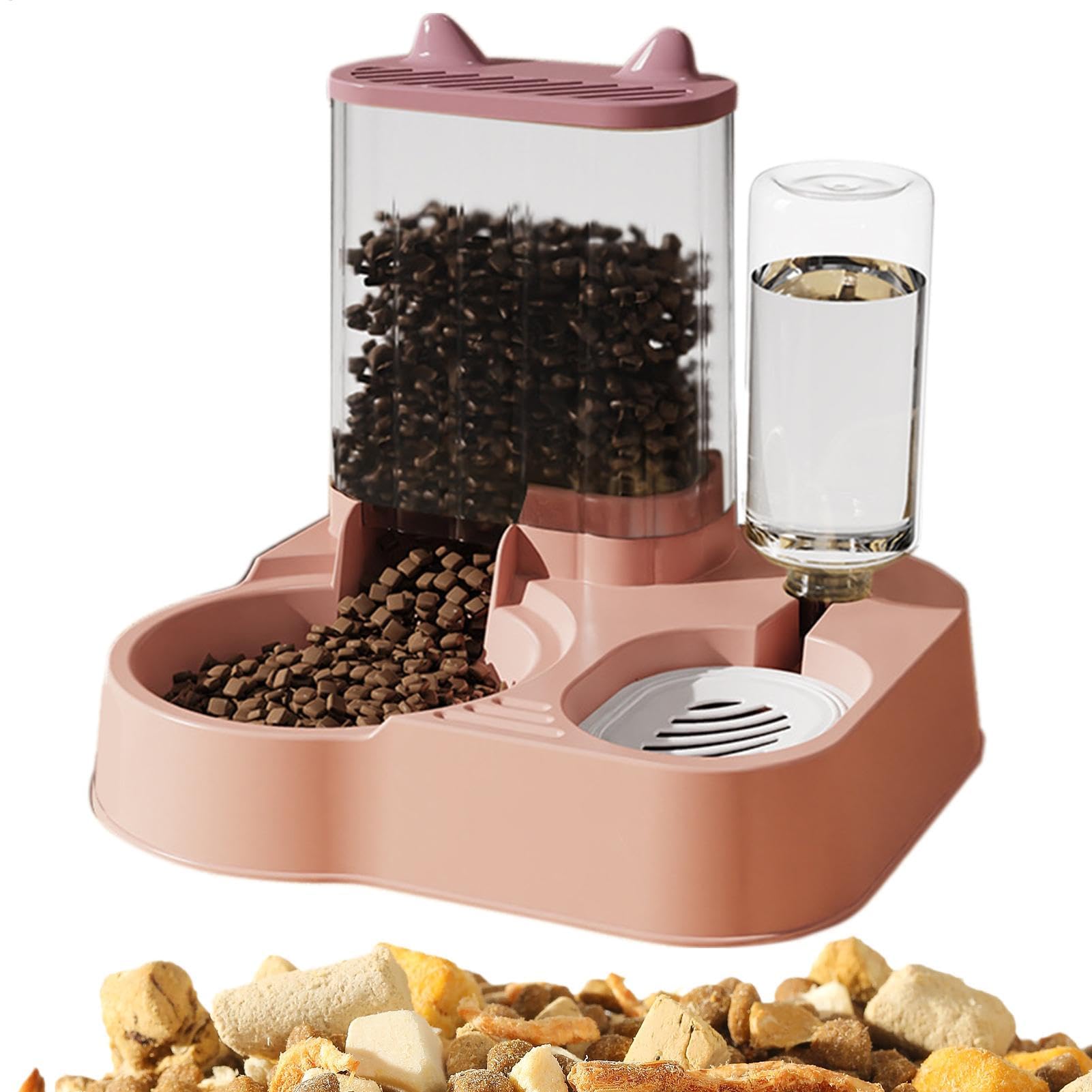 FGJsfhrDTU Large Capacity Automatic Dog Treat Dispenser, Food Storage(Pink)