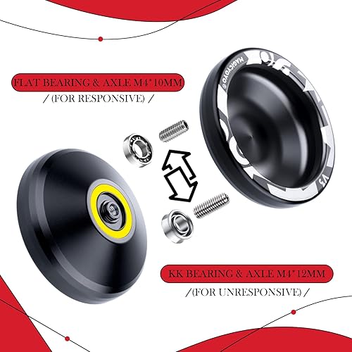 Miniatura 5 de Yoyo - Paquete de 2 Yoyo responsivo para niños, de doble función, profesional de metal YoYo V3 + Yo yo K2 con 12 cuerdas de yoyo, bolsa de estuche,