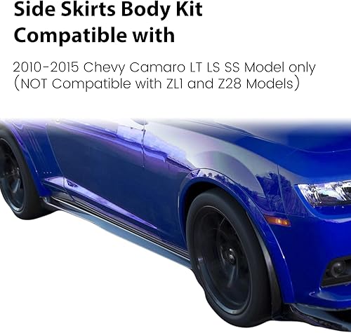 Vista 4 de KUAFU Faldas laterales de repuesto compatibles con Chevy Camaro LT LS SS 1LT Modelo Rocker Paneles de Protección Kit de Cuerpo de Extensión PP