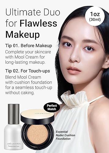 Miniatura 17 de JUNG SAEM MOOL Essential Mool Cream 1.7 onzas líquidas, crema facial acuosa ligera con ceramida y pantenol para hidratación profunda y piel