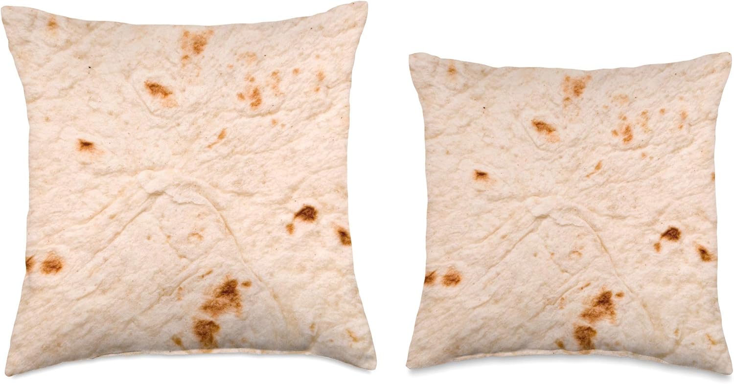 Classic Mexican Soft Taco Tortilla Wrap Throw Pillow