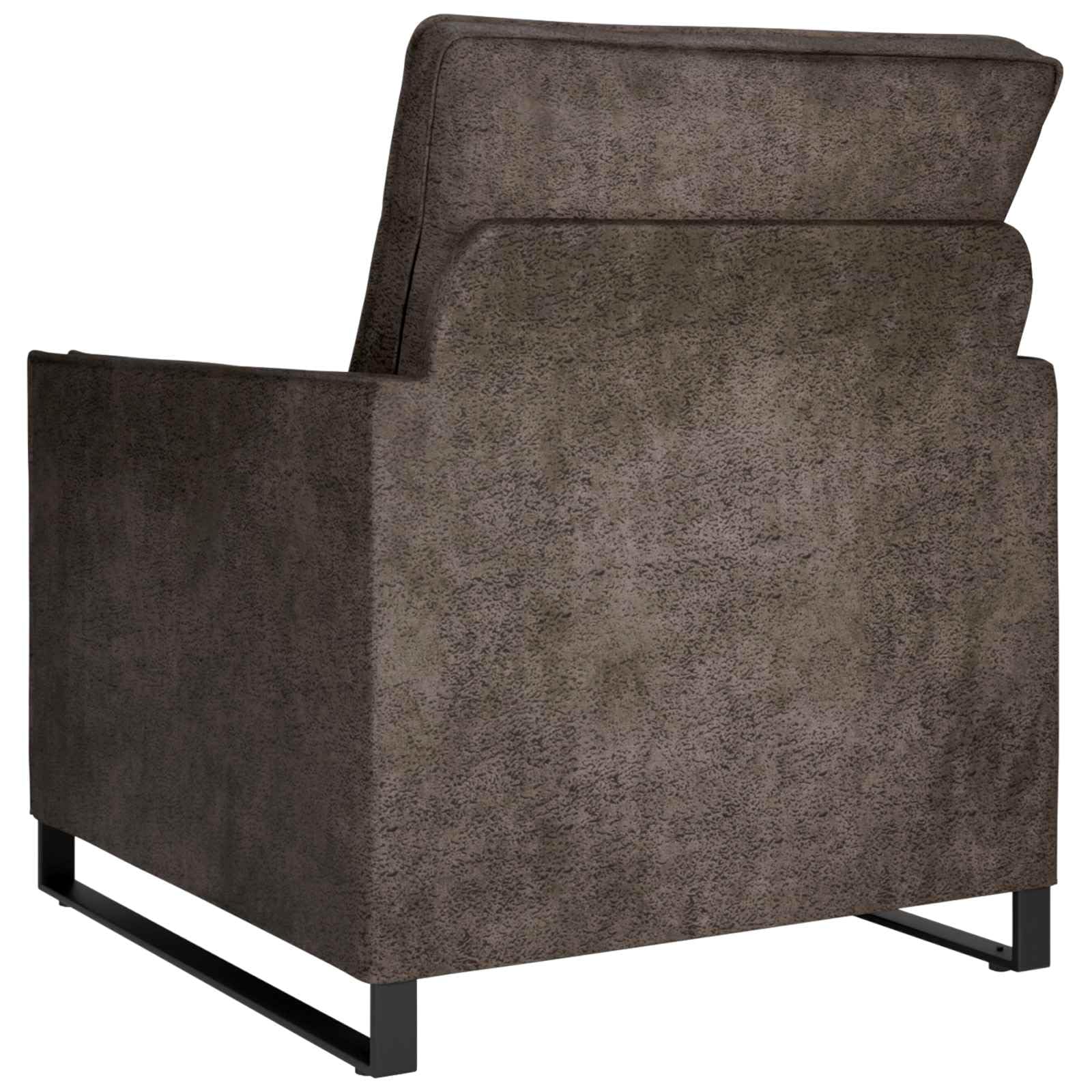 Sofá individual gris oscuro ante sintético 70 x 81 x 82 cm Sillón