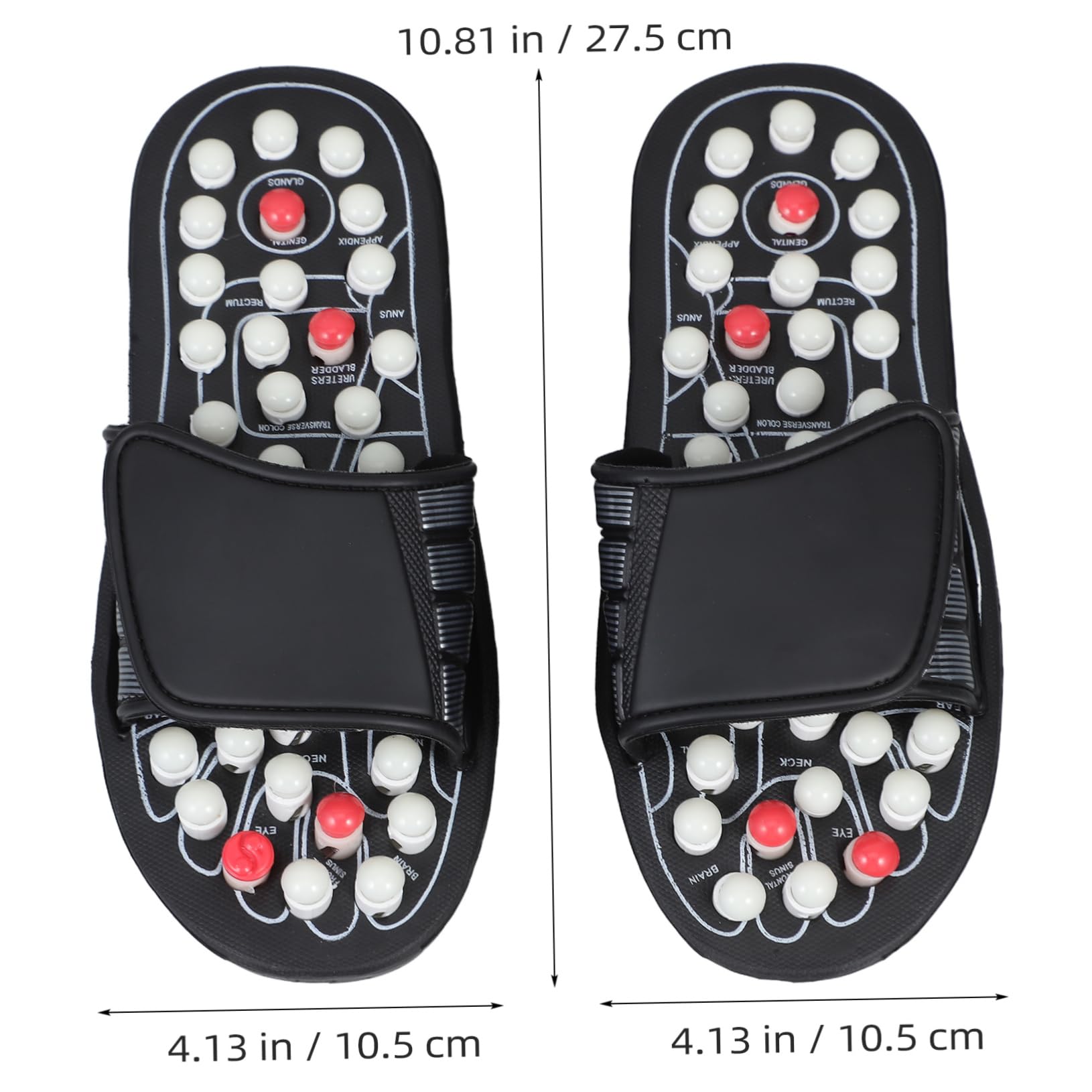 Ipetboom Akupunkt Sandalen aus Gummi mit Verstellbaren Riemen zur Fußmassage und Ermüdungsreduktion für Herren und Damen für Zuhause und Indoor Anwendung