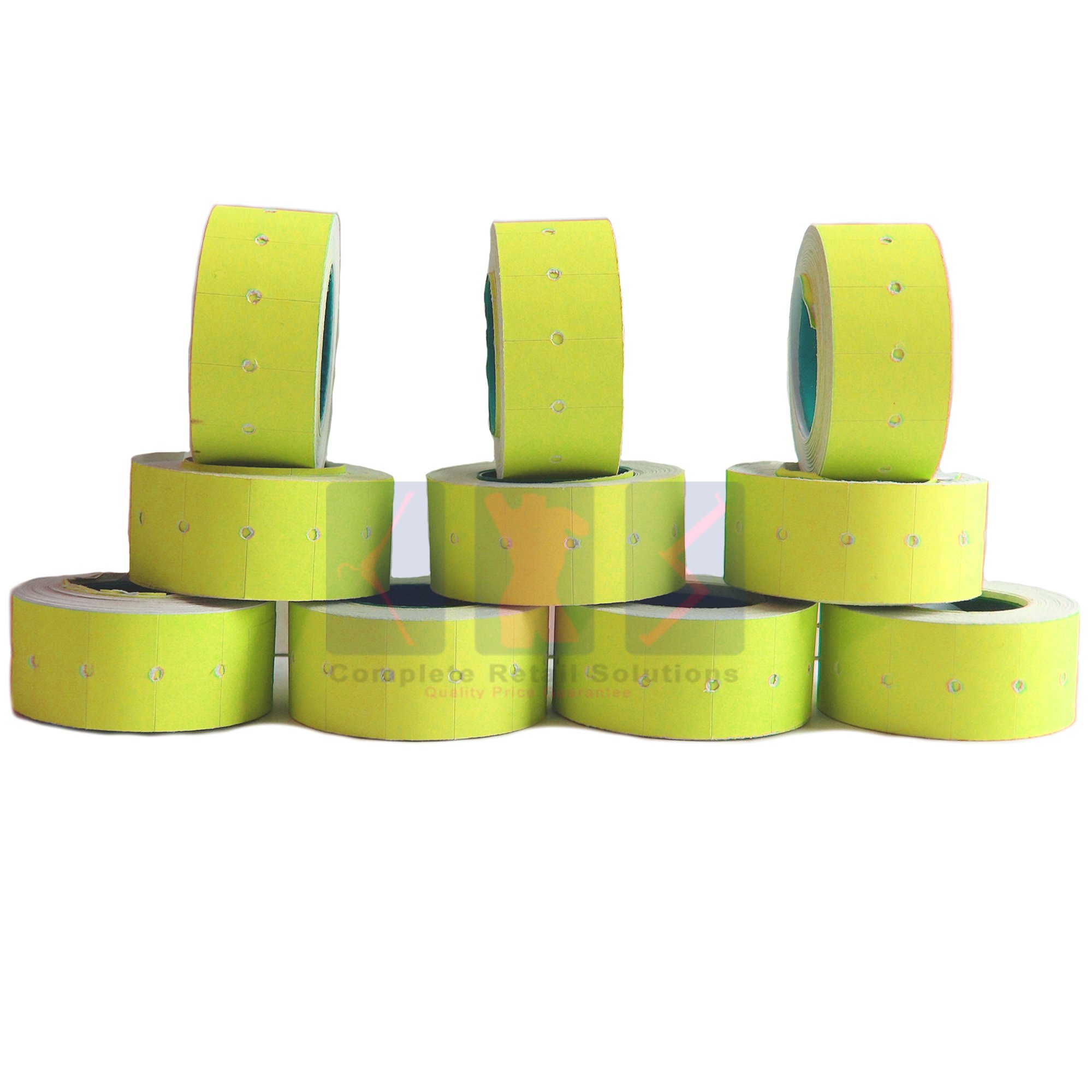 10,000 Permanent 22mm x 12mm (21mm x 12mm) CT1 Price Gun Labels (Fluorescent Yellow)