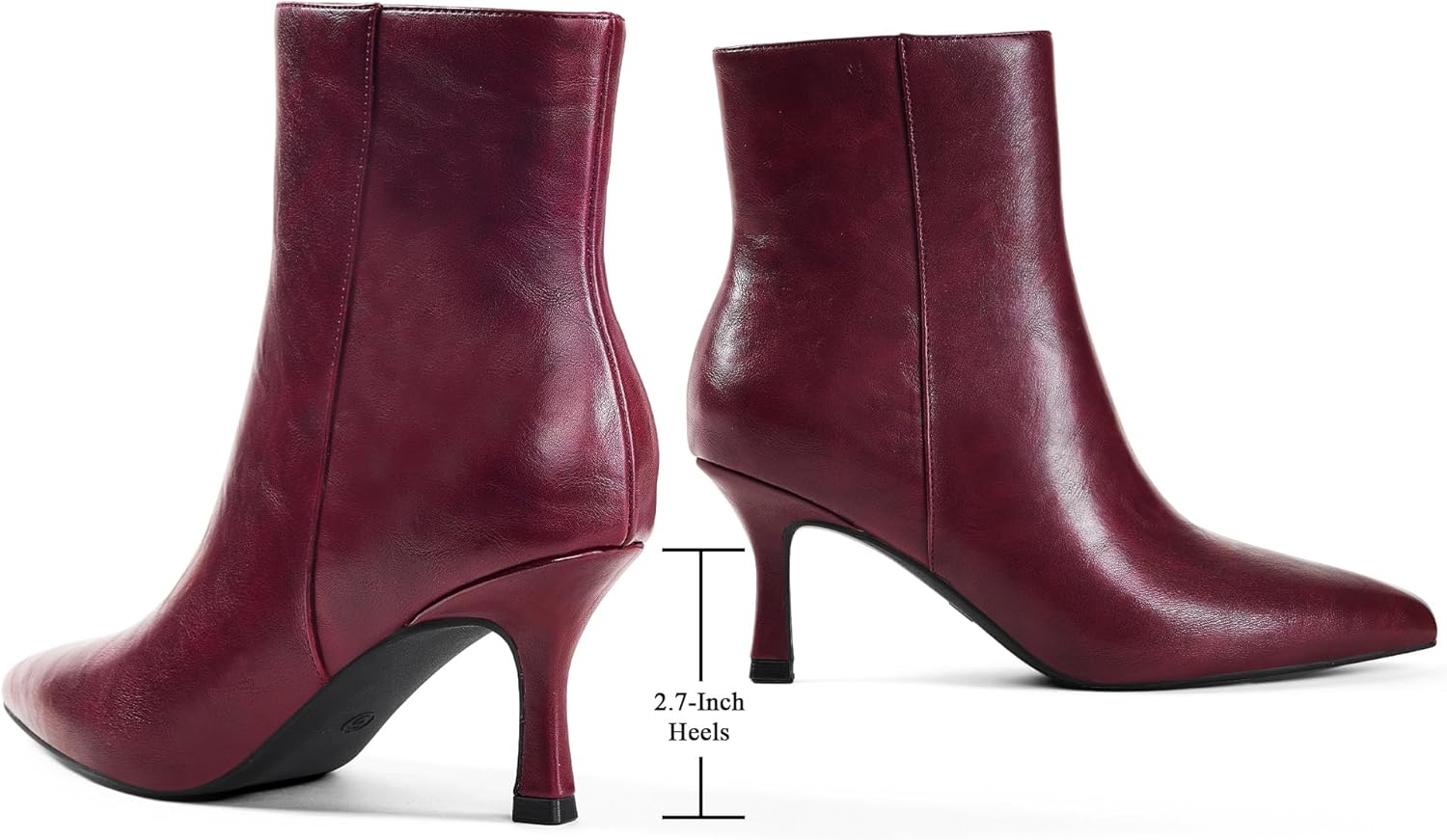 Elisabet Tang Women's Pointed Toe Booties 3 inches Heels Ankle Boots with Side Zipper Dressy Comfy Work Formal Winter Fall - Image 7